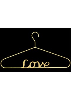 Generic Stellar Golden Metal Hanger Heavy Duty Thin Compact Hanger for Wardrobe Shirts Coats Jackets Dress Strong Wire Space Saving Decorative Hangers (Love)  - Image 2