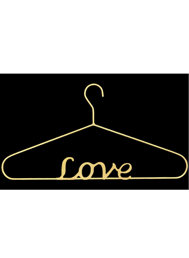 Stellar Golden Metal Hanger Heavy Duty Thin Compact Hanger for Wardrobe Shirts Coats Jackets Dress Strong Wire Space Saving Decorative Hangers (Love)  - Image 2