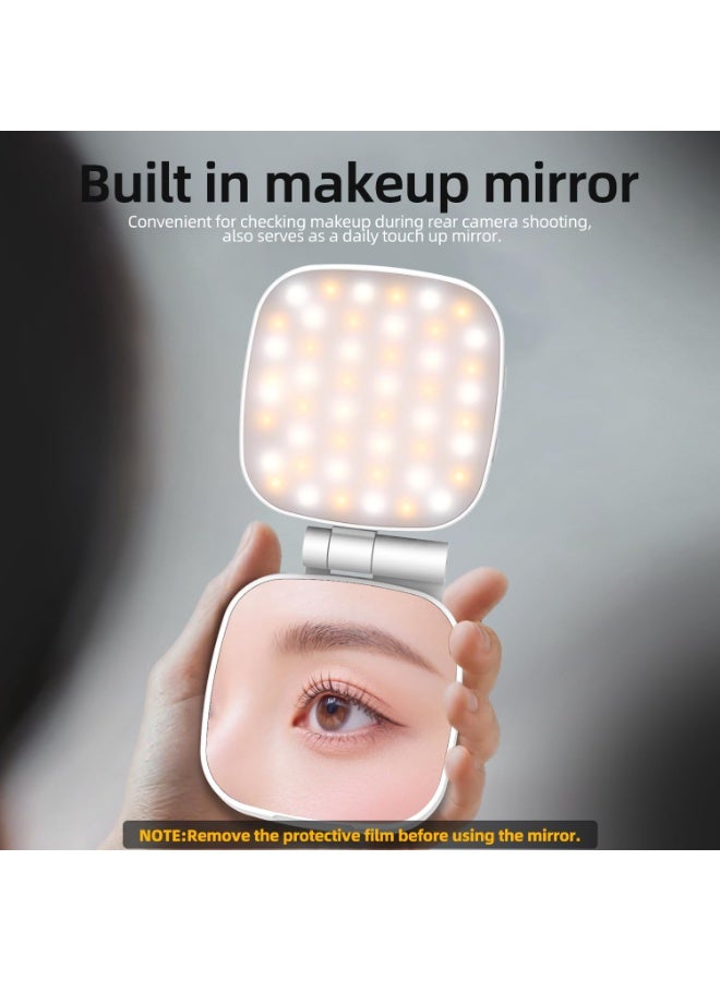 ضوء سيلفي للآيفون – CRI 95  700 لوكس ضوء LED دائري قابل للطي مع مرآة كاملة، للماكياج عبر الزووم والتصوير وتسجيل الفيديو على تيك توك - Image 4