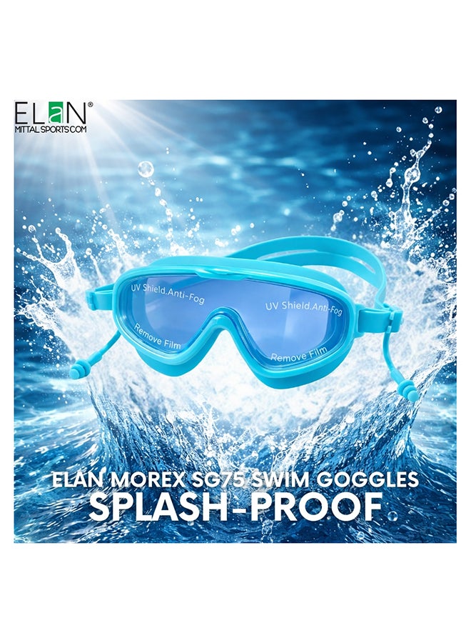 Elan ELAN Morex Super Premium Swim Goggles - Blue HD Lenses - Integrated Leak-Proof Ear Plugs - Professional Anti-Fog & UV Protection - Ultra-Soft Silicone Vacuum Seal - Elite 2-in-1 Gear for Competition & Training - Premium Goggles for Performance, Durability and Everyday Use - Image 2