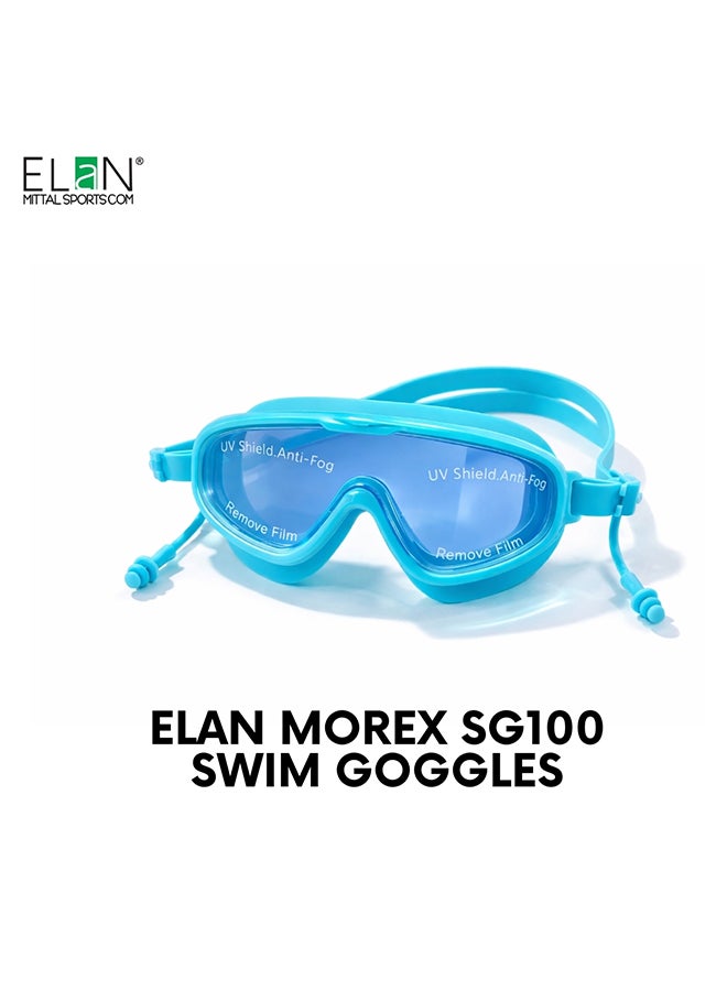 Elan ELAN Morex Super Premium Swim Goggles - Blue HD Lenses - Integrated Leak-Proof Ear Plugs - Professional Anti-Fog & UV Protection - Ultra-Soft Silicone Vacuum Seal - Elite 2-in-1 Gear for Competition & Training - Premium Goggles for Performance, Durability and Everyday Use - Image 1