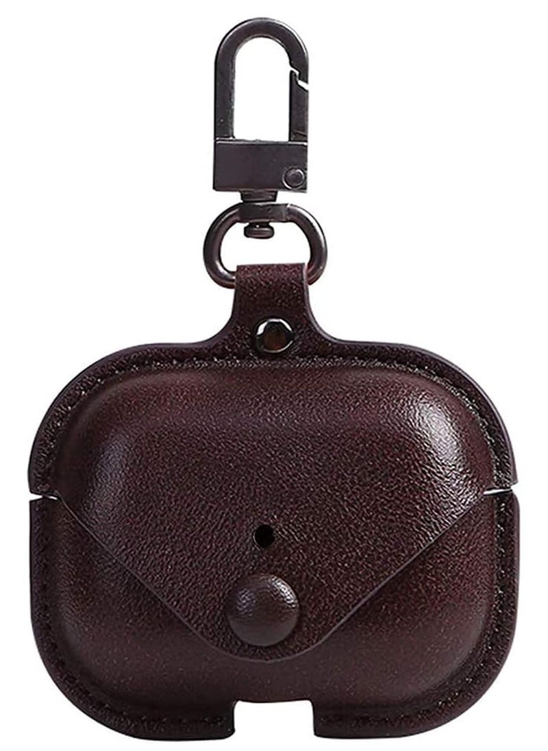 JAJEEK airPods 3rd Generation Case (2021), Leather Protective Case Skin Cover with Keychain and Lock for Apple airpods 3 Case Women Men (Chocolate Brown) - Image 1