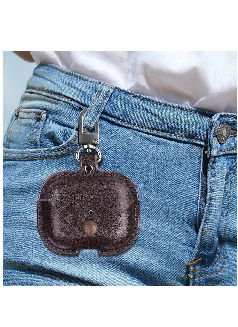 JAJEEK airPods 3rd Generation Case (2021), Leather Protective Case Skin Cover with Keychain and Lock for Apple airpods 3 Case Women Men (Chocolate Brown) - Image 5