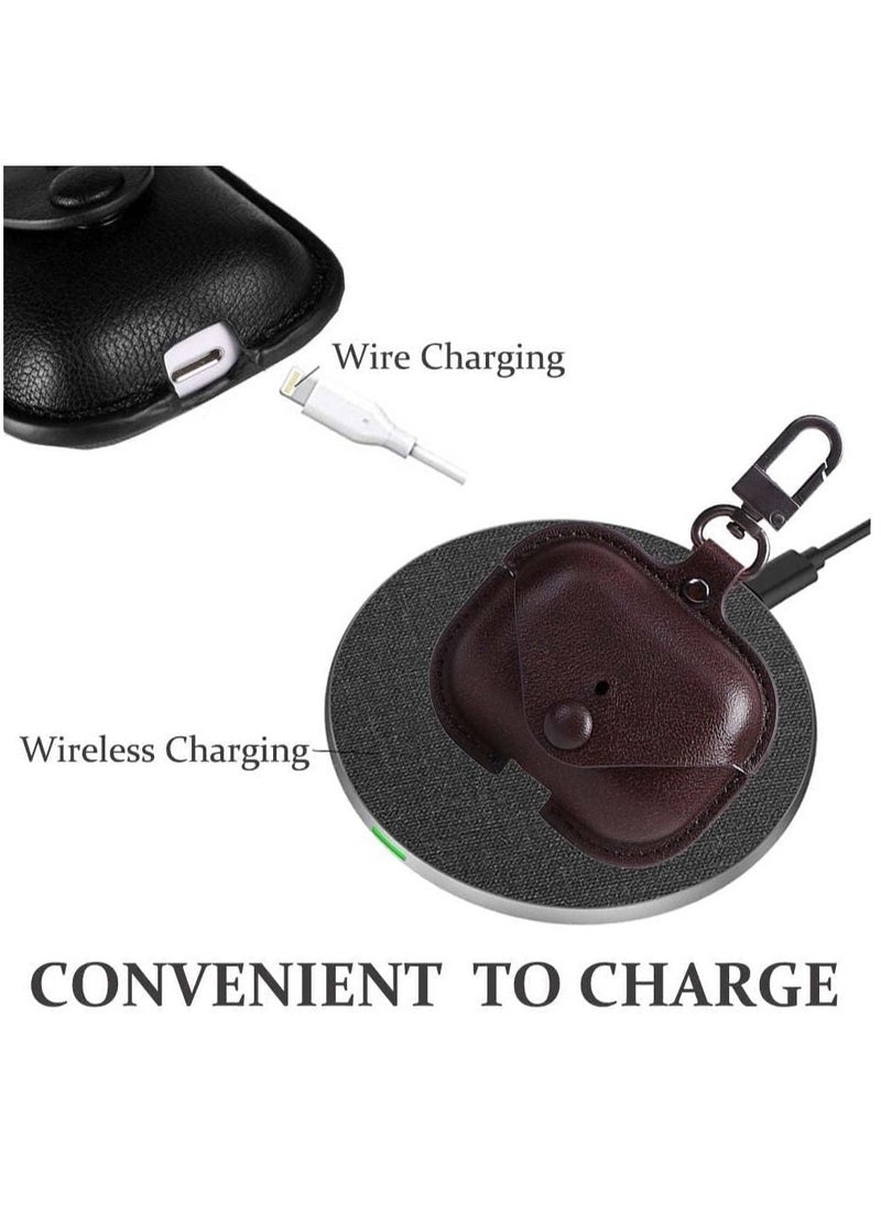 JAJEEK airPods 3rd Generation Case (2021), Leather Protective Case Skin Cover with Keychain and Lock for Apple airpods 3 Case Women Men (Chocolate Brown) - Image 4