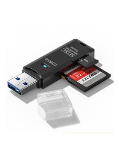 Excefore SD Card Reader Portable USB 3.0 Dual Slot Flash Memory Adapter Hub for TF SD Micro SD SDXC SDHC MMC RS-MMC UHS-I  - Image 1