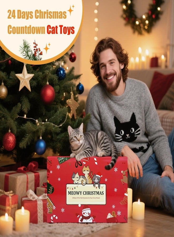 ANOTION Cat Advent Calendar 2025 – 24-Day Christmas Pet Xmas Cat Toys Countdown, Set for Indoor Cats & Kittens, Present for Cat Lovers, Women & Men - Image 2