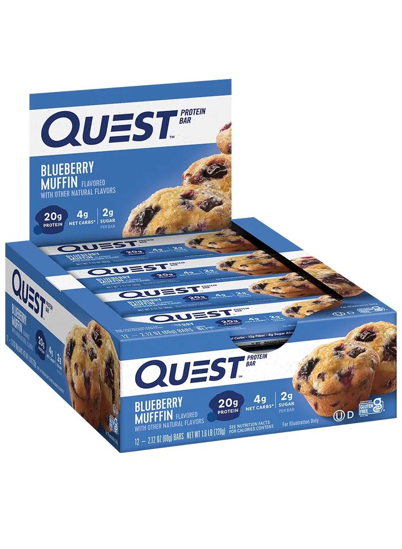كويست بار بروتين بنكهة كعكة التوت – 20 جم بروتين، منخفض الكربوهيدرات، خالي من الغلوتين – عبوة 12 بار (60 جم لكل بار) - Image 1