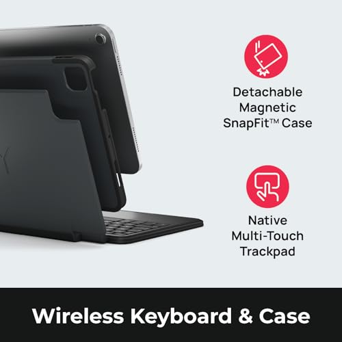 Brydge 10.9 MAX+ Wireless Keyboard Case with Multi-Touch Trackpad for iPad 10th Gen & iPad A16 (11"), Detachable Magnetic SnapFit Case, Black - Image 4