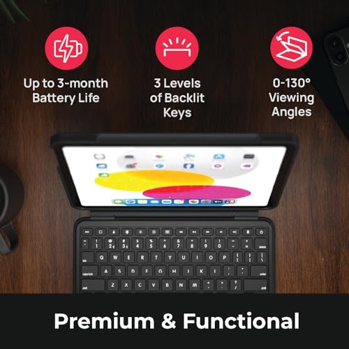 Brydge 10.9 MAX+ Wireless Keyboard Case with Multi-Touch Trackpad for iPad 10th Gen & iPad A16 (11"), Detachable Magnetic SnapFit Case, Black - Image 3