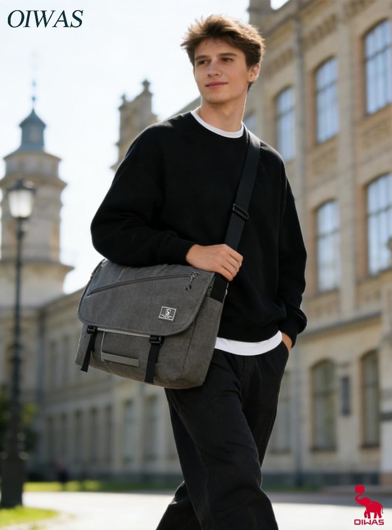 OIWAS Shoulder Bags Men's Large Messenger Bag for 14 15.6 Inch Laptop Men Messenger Bag Women's Work Bag Laptop Bag Briefcase Business Office Uni Travel Everyday - Image 2