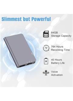 Boyi 64GB Magnetic Digital Voice Recorder - 760Hrs Recording Storage Voice Activated Recorder, Audio Recorder with Playback for Lectures Meetings, Noise Reduction Rechargeable  - Image 2