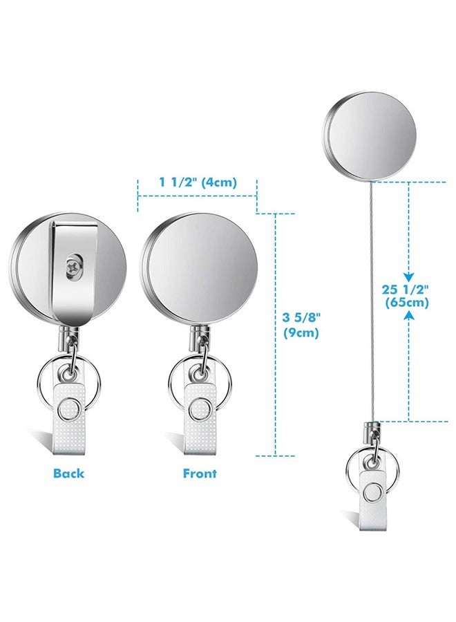 Generic 5 Pack Retractable Badge Holder, ID Badge Holders with Heavy Duty Carabiner Reel Clip Key Ring, Waterproof Vertical Style Clear ID Card Holders  - Image 2