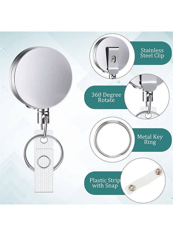 Generic 5 Pack Retractable Badge Holder, ID Badge Holders with Heavy Duty Carabiner Reel Clip Key Ring, Waterproof Vertical Style Clear ID Card Holders  - Image 4