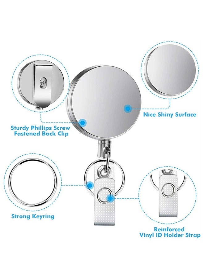 Generic 5 Pack Retractable Badge Holder, ID Badge Holders with Heavy Duty Carabiner Reel Clip Key Ring, Waterproof Vertical Style Clear ID Card Holders  - Image 3