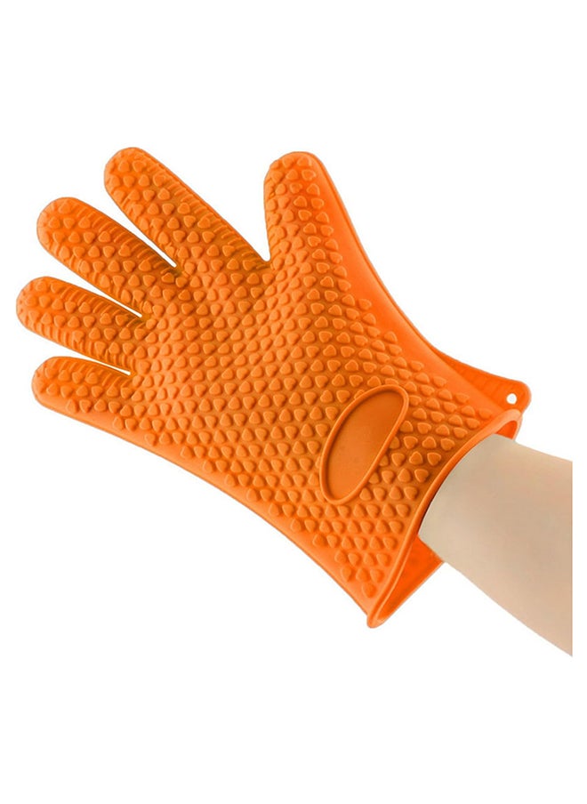 Home Pro Homepro Oven Gloves Heat Resistant Extra Long Oven Gloves Kitchen Gloves Non-Slip Mitts Pot Holders For Bbq Grilling Cooking Baking Silicone Oven Mitts 27x18.5 cm Orange  - Image 1