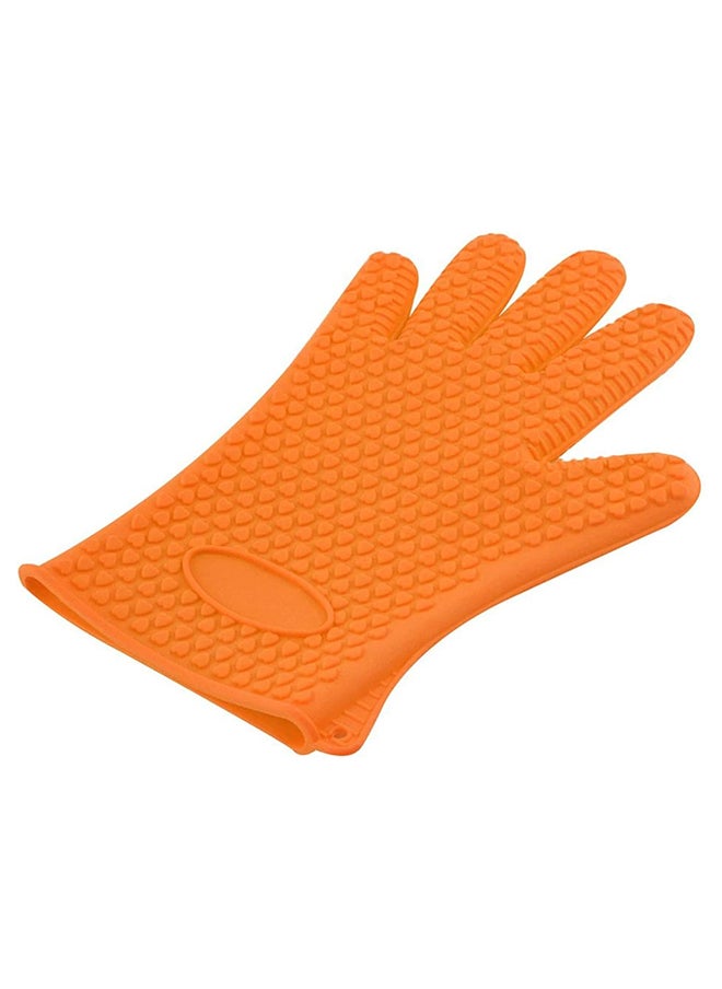Home Pro Homepro Oven Gloves Heat Resistant Extra Long Oven Gloves Kitchen Gloves Non-Slip Mitts Pot Holders For Bbq Grilling Cooking Baking Silicone Oven Mitts 27x18.5 cm Orange  - Image 3