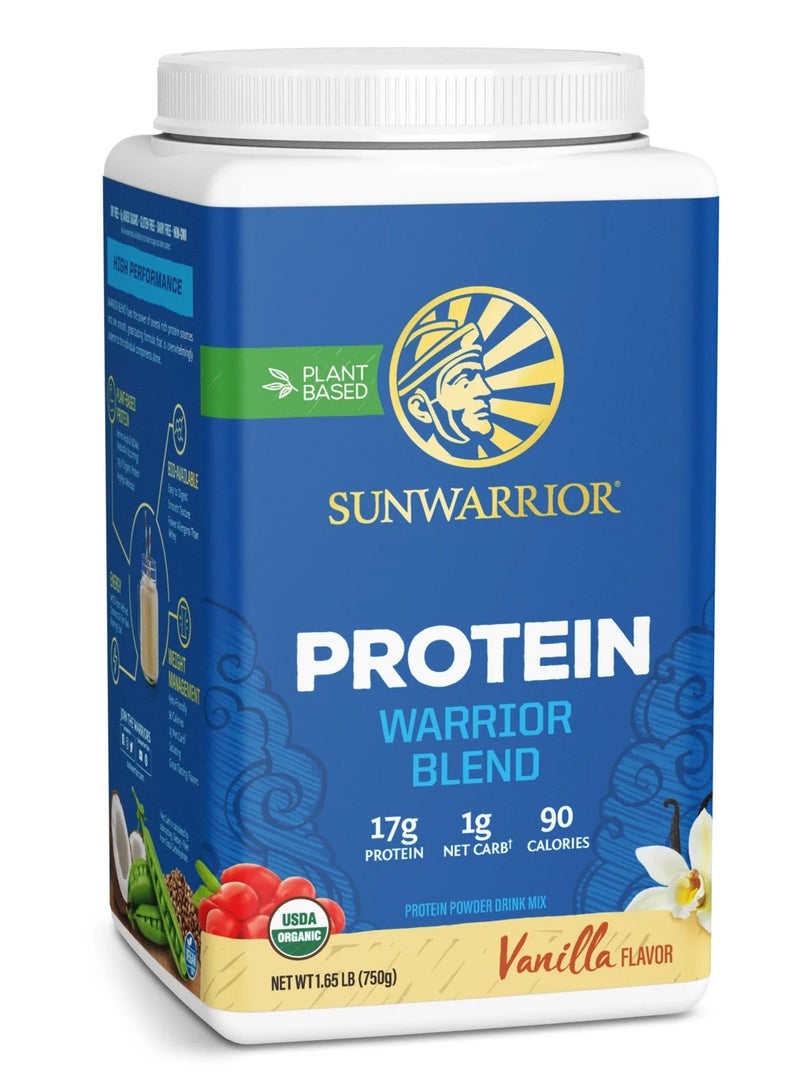 Sunwarrior Warrior Blend High Performance Plantbased  Ketofriendly Vegan Organic Protein Powder Vanilla 750 G