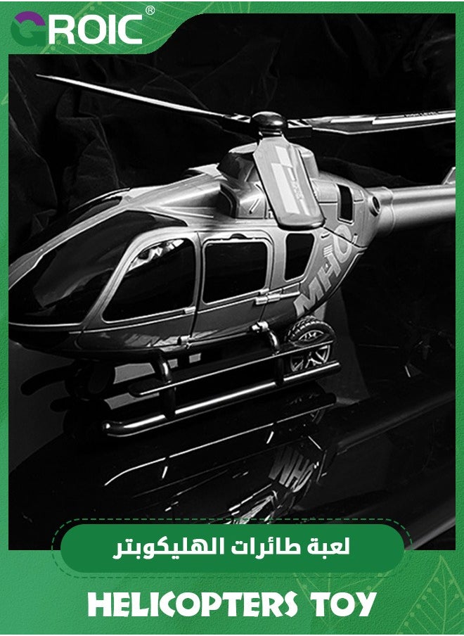 GROIC Helicopter Toy Set, Helicopter Toy with Pilot and Door Can Be Opened,Vehicles Toys for Kids,Simulated Helicopter Model with Spinning Propellers  - Image 3