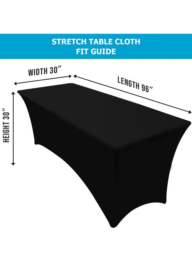 Utopia Kitchen مفرش طاولة يوتوبيا كيتشن 8 قدم [عبوة واحدة، أسود] 200 جرام لكل متر مربع قابل للتمدد، مناسب، قابل للغسل ومقاوم للتجاعيد غطاء طاولة مستطيل للمعارض التجارية، حفلات الزفاف، الحفلات [96 × 30 × 30 بوصة] - Image 3
