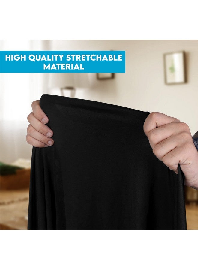 Utopia Kitchen مفرش طاولة يوتوبيا كيتشن 8 قدم [عبوة واحدة، أسود] 200 جرام لكل متر مربع قابل للتمدد، مناسب، قابل للغسل ومقاوم للتجاعيد غطاء طاولة مستطيل للمعارض التجارية، حفلات الزفاف، الحفلات [96 × 30 × 30 بوصة] - Image 4