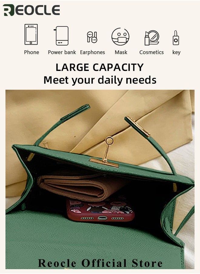 REOCLE - Women's Handbags Crossbody Bags Top Handle Satchel with Detachable Strap Luxury Tote Work Bag PU Fashion Designer Handbags Purses - Image 1