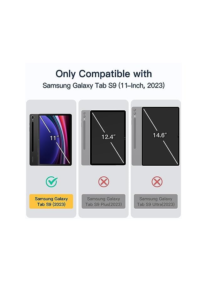 جي تيك حافظة لهاتف سامسونج جالاكسي تاب S9 مقاس 11 بوصة مع حامل قلم S، غطاء خلفي شفاف مضاد للصدمات، حامل ثلاثي الطي، غطاء تابلت، نوم تلقائي، جرافيت أسود - Image 2