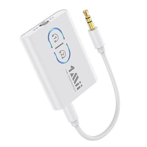 1Mii Bluetooth Transmitter Receiver for TV/Airplane to Headphones, Bluetooth 5.3 AUX/RCA Audio Adapter with AptX Adaptive/Low Latency/HD Audio, Dual Link, Wireless Receiver for Home Stereo, Boat, Gym - Image 1