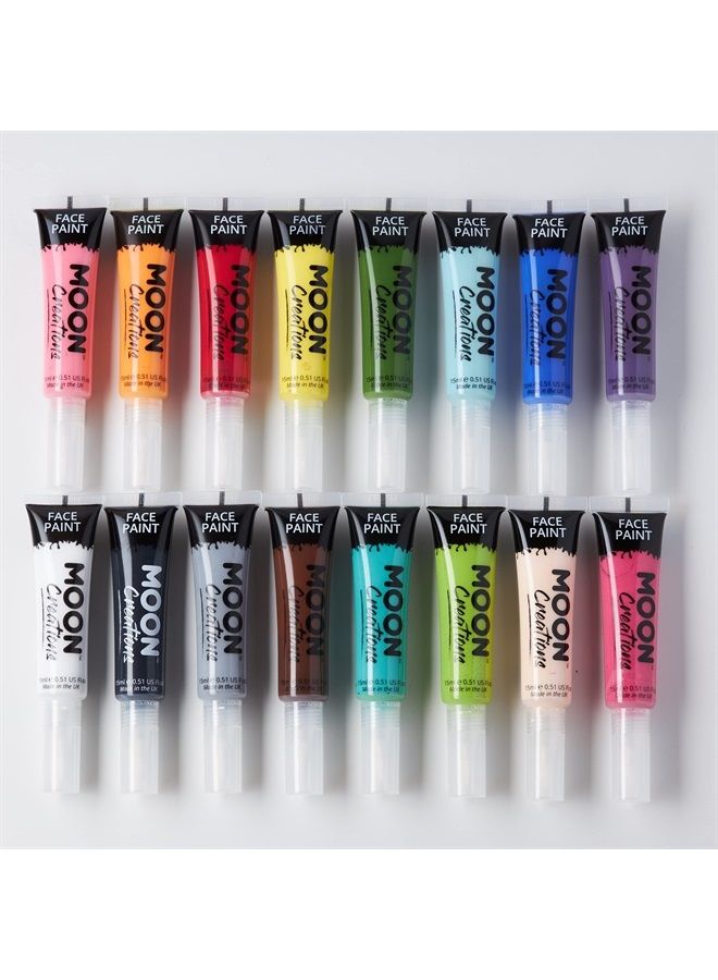 Moon Creations Face & Body Paint with Brush Applicator by Moon Creations - 0.50fl oz - Orange - Image 1