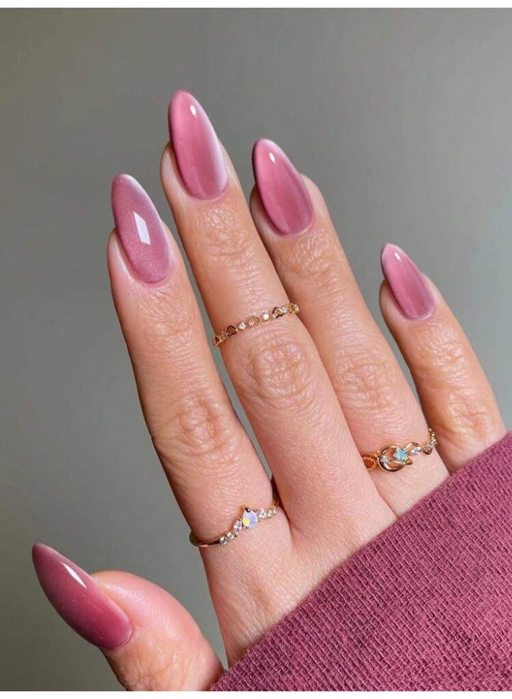 Discover the beauty of the shiny "cat's eye" design, giving you a modern, attractive, and long-lasting look! Set of 12 pieces - Image 1