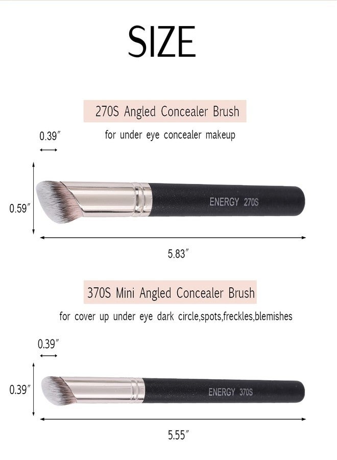 ENERGY Foundation Brushes Set - Angled Brush & Mini Concealer Brush Premium Synthetic Eye Makeup Bushes for Blending Liquid Foundation Cream Powder Cosmetics 270S/370S - Image 5