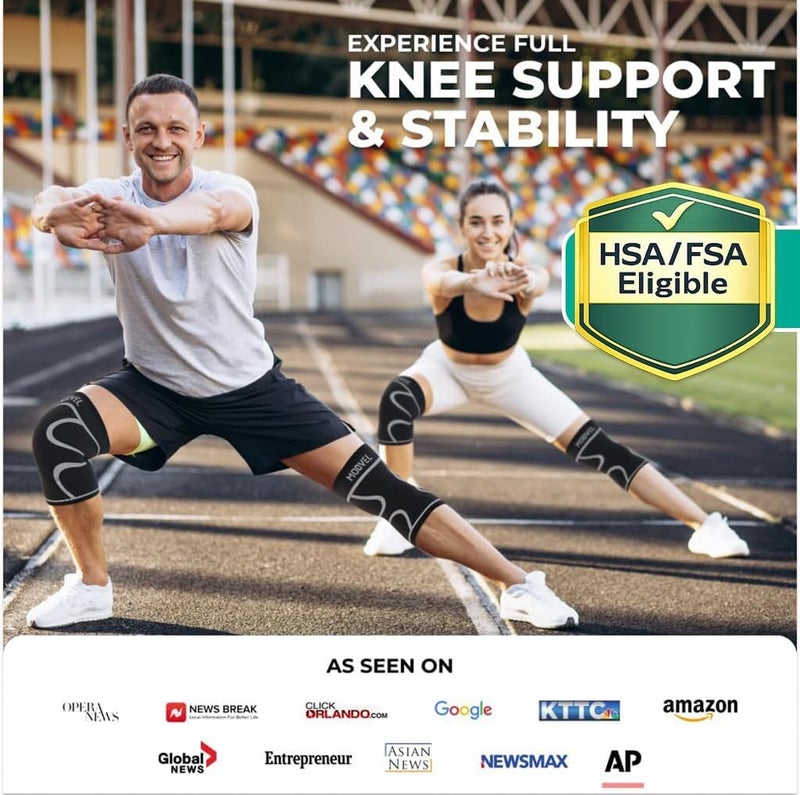 Modvel Compression Knee Brace for Women & Men - For Knee Pain, Compression Sleeve Knee Support for Meniscus Tear ACL & Arthritis Pain Relief Knee & Protection for Working Out, Running & All Sports - Image 2