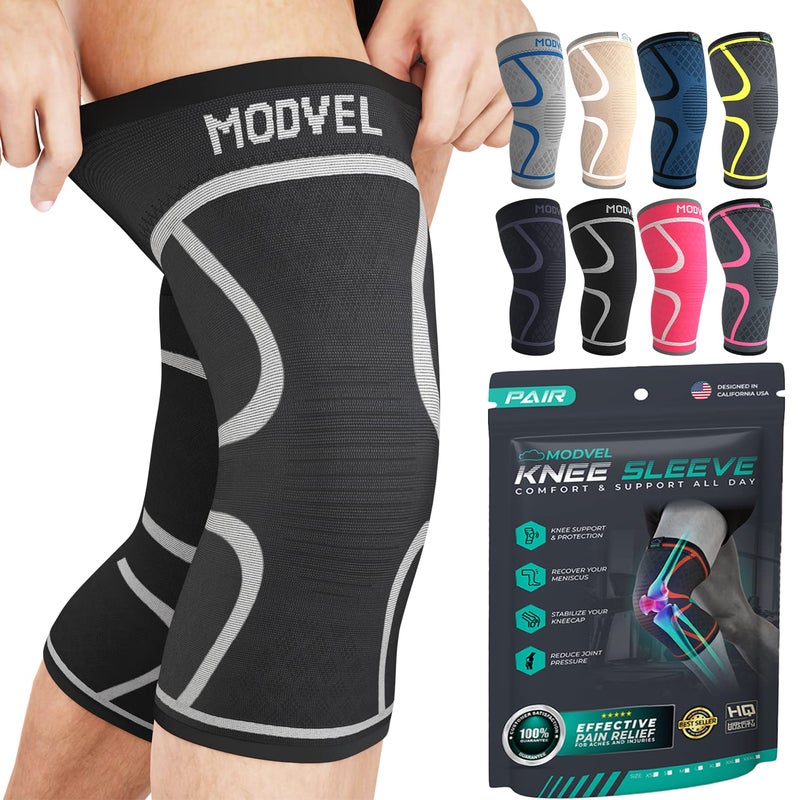 Modvel Compression Knee Brace for Women & Men - For Knee Pain, Compression Sleeve Knee Support for Meniscus Tear ACL & Arthritis Pain Relief Knee & Protection for Working Out, Running & All Sports - Image 1