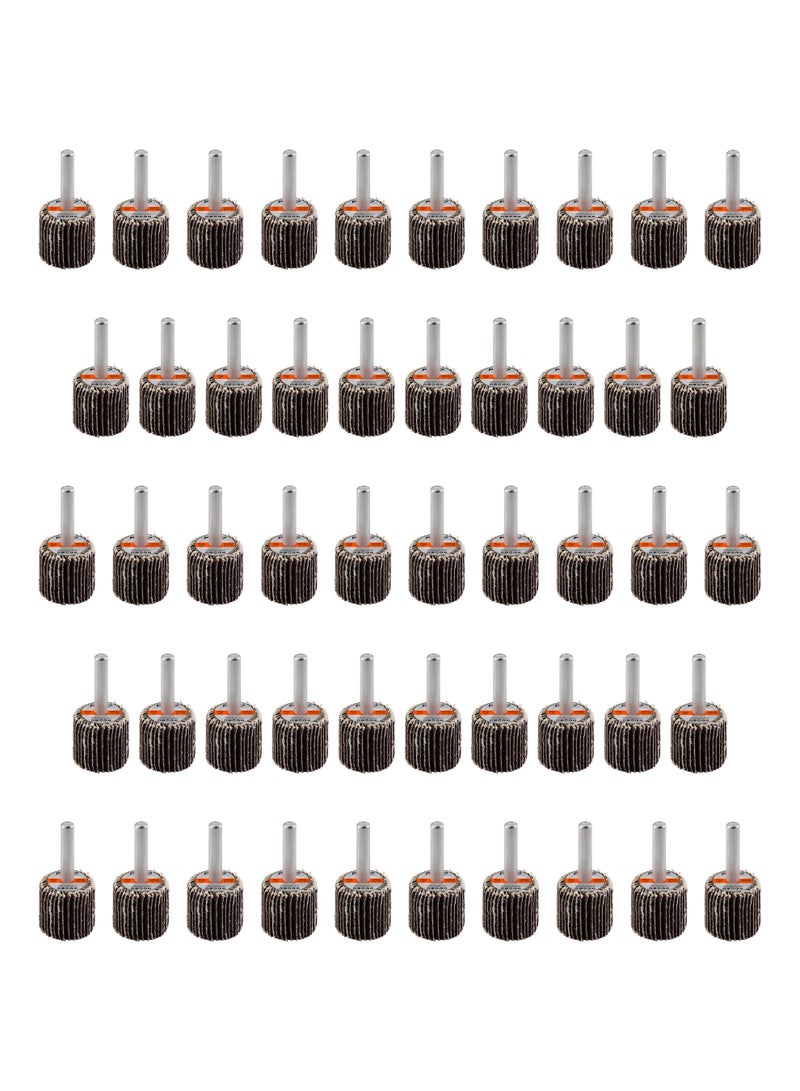 لوازم برو7 طقم صنفرة دريل مكون من 50 قطعة - 25x25 مم - نعومه 60 - ساق 6 مم (1/4 إنش) - عجلة صنفرة أسطوانية من أكسيد الألمنيوم للمعادن والخشب وإزالة الطلاء - Image 2