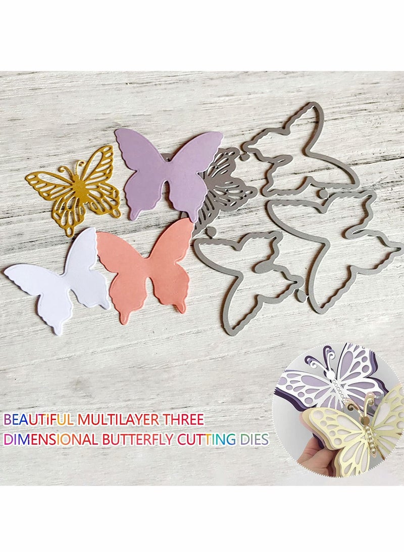 SYOSI Butterfly Cutting Die Set, 3D Metal Carbon Steel Embossing for Card Making, DIY Scrapbook Craft Decoration (2 Pcs) - Image 2