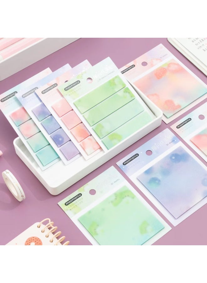 Masmarcu M&g Flashing Sticky Notes, Small Strips, Fluorescent Labels, Memo Pads, Index Tabs, Transparent Sticky Notes, Student Bookmarks, Bubble Fruit Design, 1 Book Randomly Selected, Ys0307 - Image 2