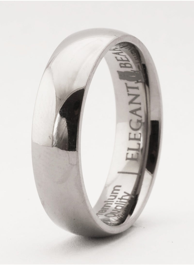 ELEGANT BEAR - Silver titanium ring, 6 mm wide - Image 1