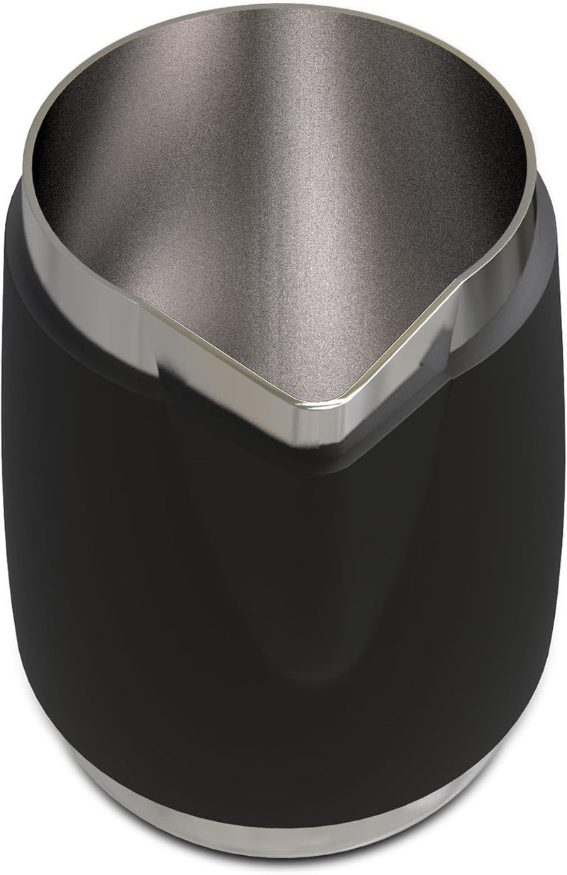 Rattleware 12 Oz Handle Free Latte Art Pitcher Stainless Steel with Rubber Grip Durable Heat Resistant Milk Frothing Pitcher for Baristas Home Cafes and Coffee Shops - Image 1