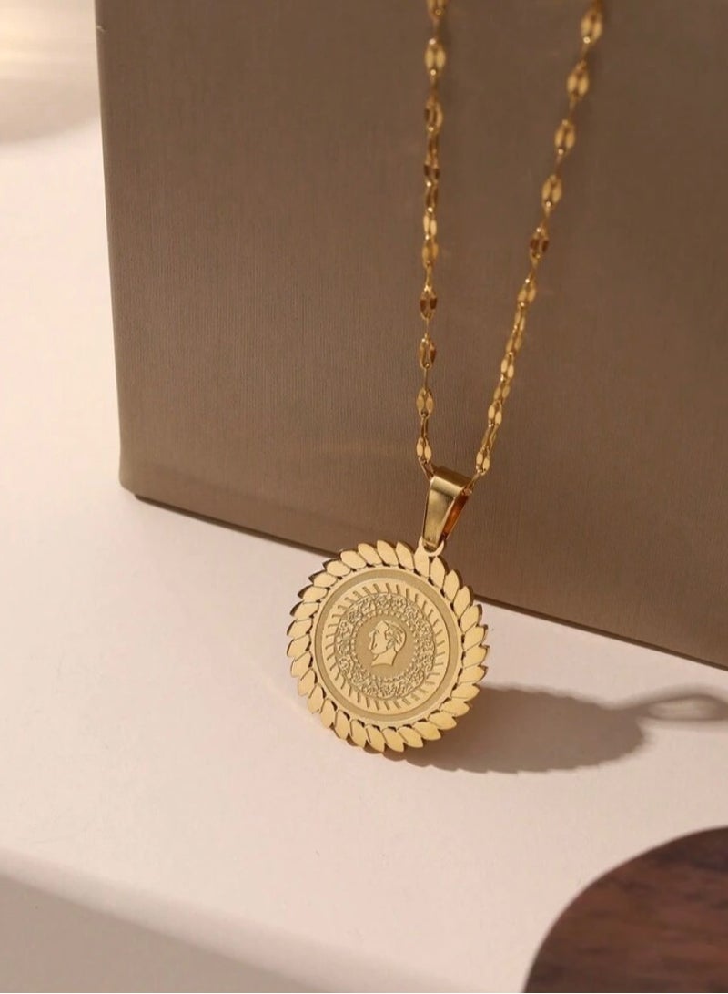 إيكوال سلسال نسائي أنيق من الاستانلس ستيل مطلي باللون الذهبي - Image 1