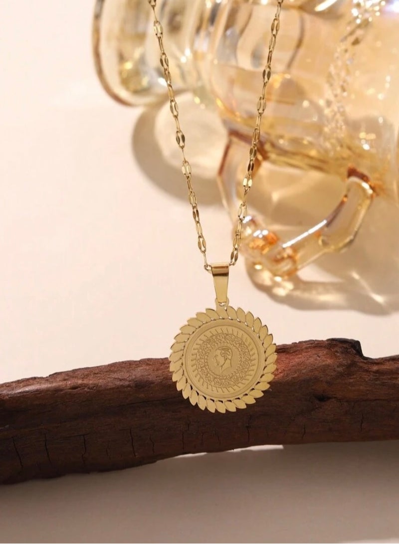 إيكوال سلسال نسائي أنيق من الاستانلس ستيل مطلي باللون الذهبي - Image 2