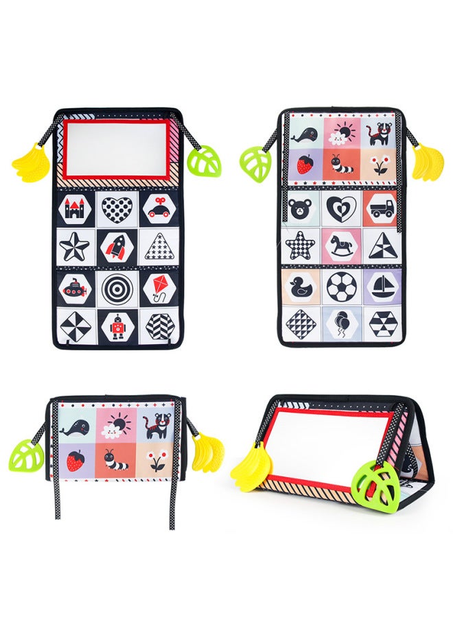 Foldable Haha Mirror Cloth Book Baby Toy Early Education Cognitive Sound Paper Book For Babies 0-2 Years Old-Color:Graphic Style (single Bag)  - Image 1