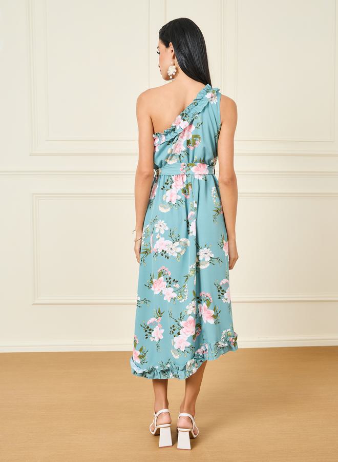 Styli Floral One-Shoulder Dress  - Image 4