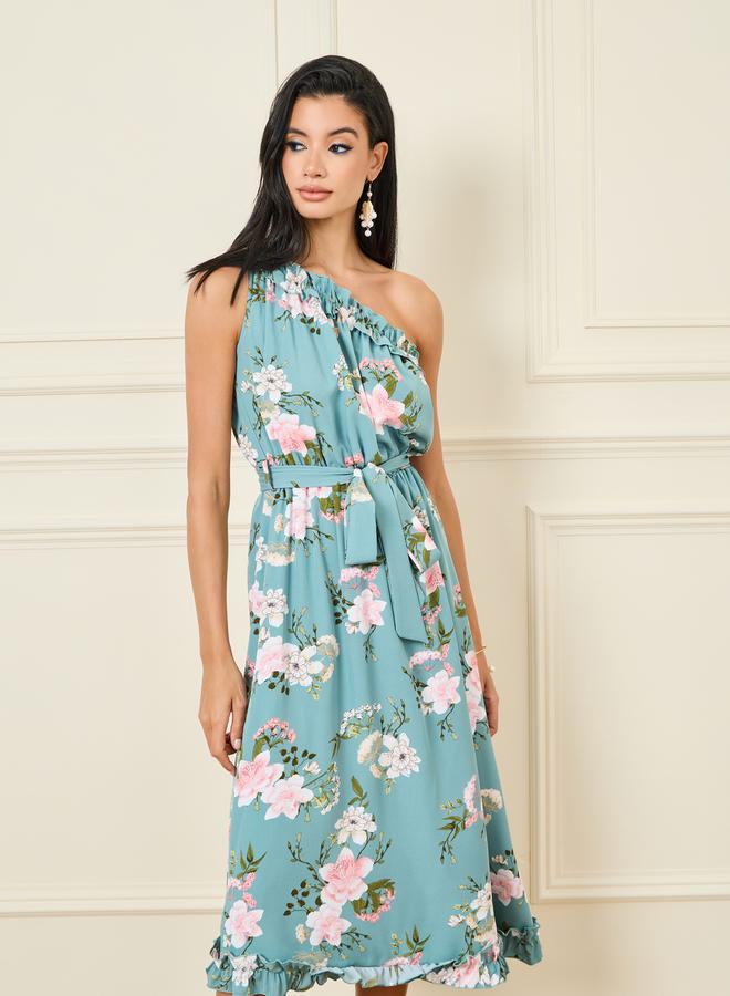 Styli Floral One-Shoulder Dress  - Image 2