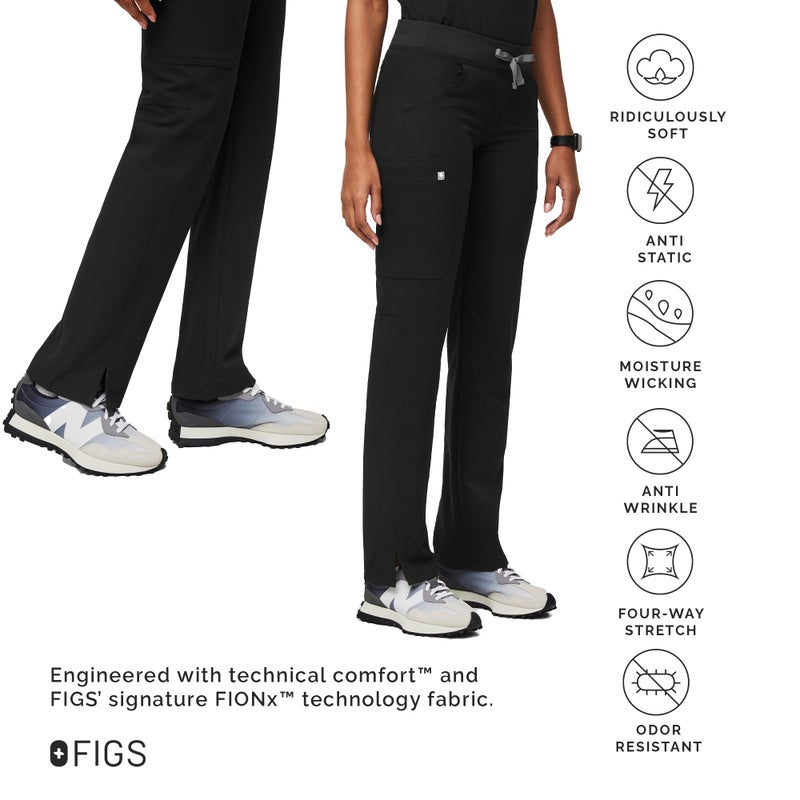 FIGS Kade Cargo Scrub Pants for Women - Black 2.0, L - Image 4