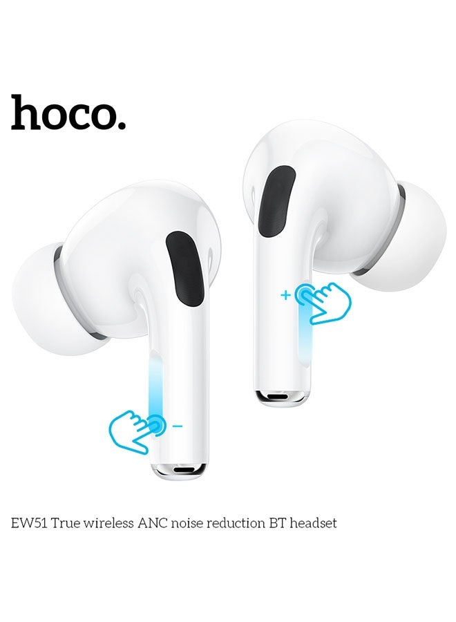hoco. EW51 True Wireless ANC Noise Reduction Bluetooth Headset (White) - Image 5
