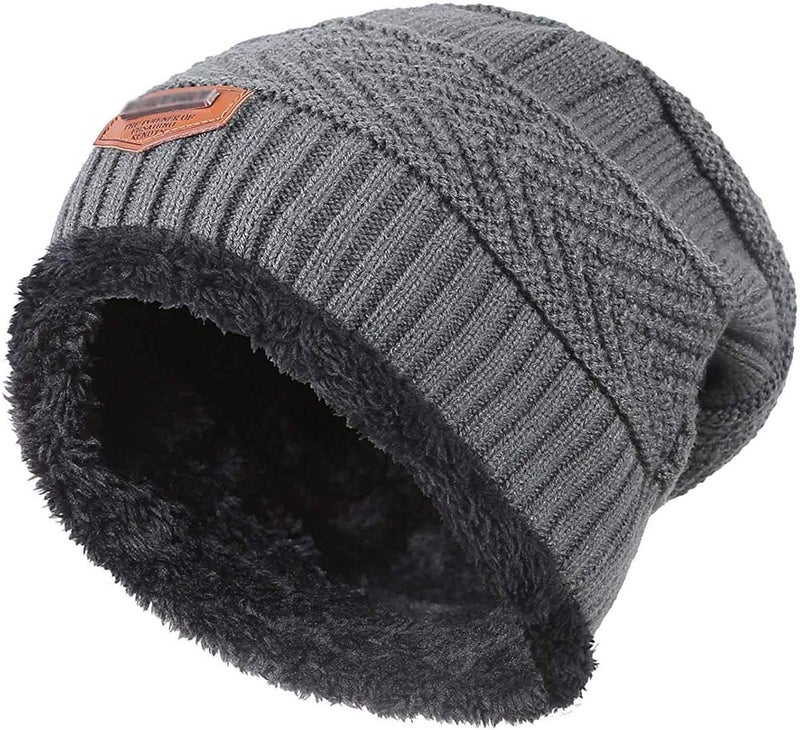 HINDAWI Winter Beanie Hat for Boys Girls (5-14 Years) Slouchy Beanie Windproof Warm Knit Kids Skull Cap - Image 1