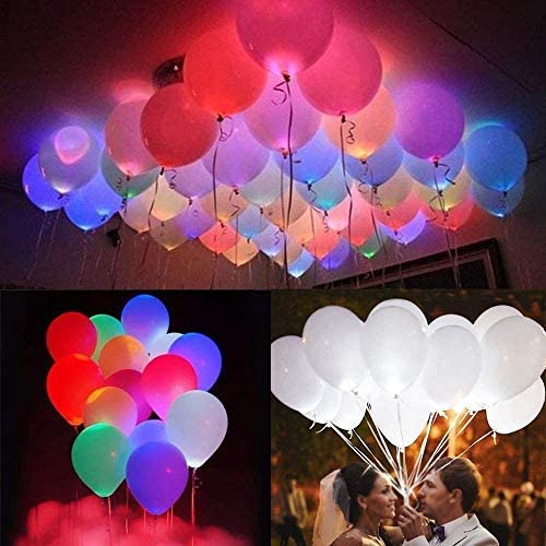 Sage Square 12 Inches Big Size LED Balloon for Decoration on Birthday Parties, Anniversaries, Wedding Decorations, Festival, Christmas, New Year Function (Random Color) (Pack of 5 Balloons)… - Image 3