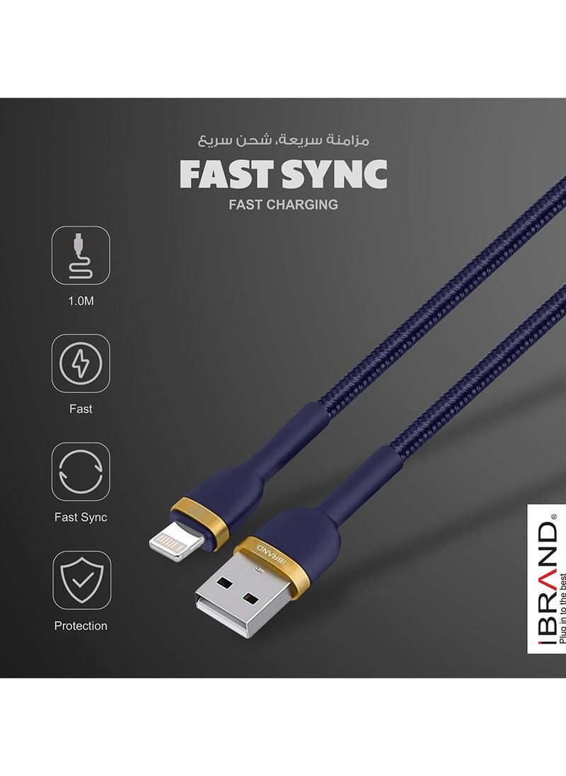 أي براند آي براند كابل لايتنينج USB للشحن السريع 100 سم (أسود)  - Image 2