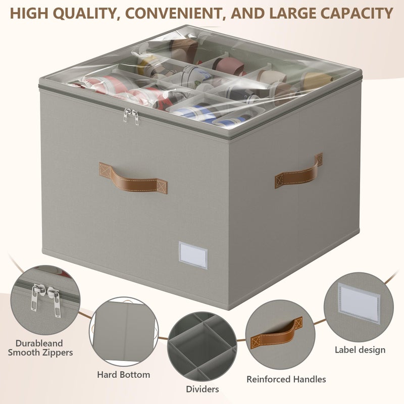Vincona Shoe Organizer for Closet,2 Pack Shoe Storage Bins Foldable Shoe Storage Box Containers with Clear Cover and Sturdy Handles,Shoe Rack for Closet Storage for Sneakers Heels Slippers (Grey) - Image 3