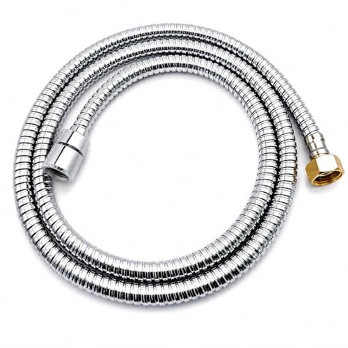 s socila Socila Stainless Steel Shampoo Bowl Hose12 Thread Water Pipe to 12 Thread Sprayer Head for Barber Shop Salon Sink Replacement Part for Shampoo Bowl Faucet and Sprayer 48 Long 12 Nut - Image 1