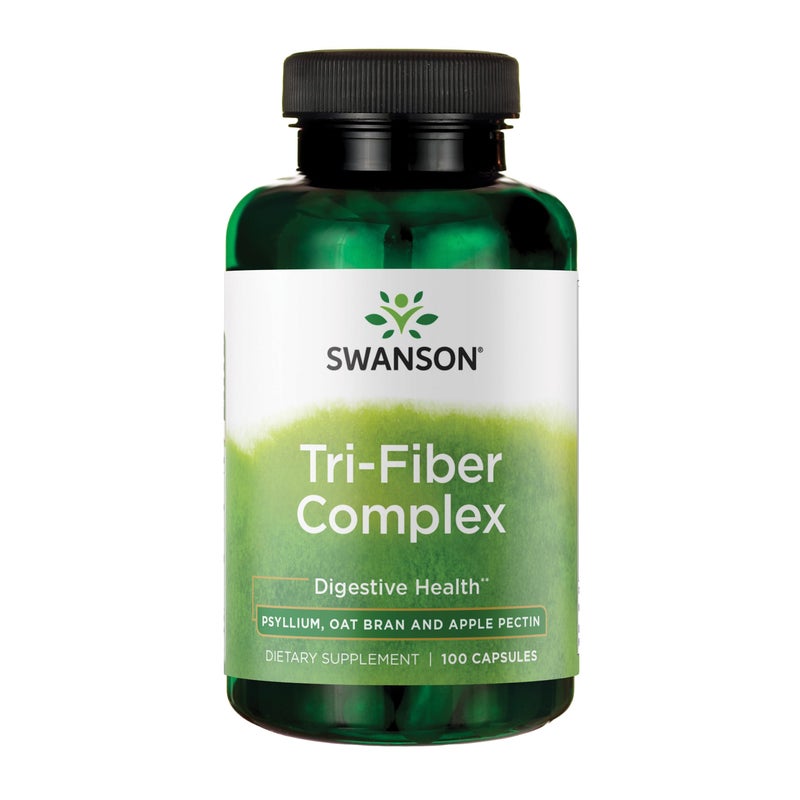 Swanson TriFiber Complex Digestive Health Supplement Made with Psyllium Oat Bran Apple Pectin 100 Capsules